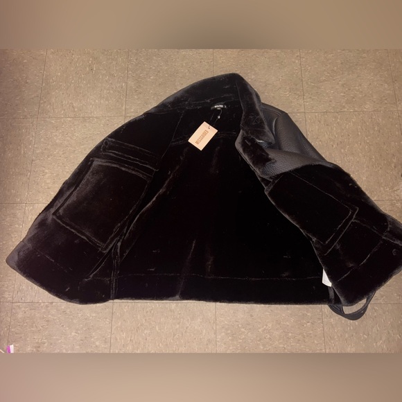 Missguided + Black Leather Jacket - Picture 2 of 4